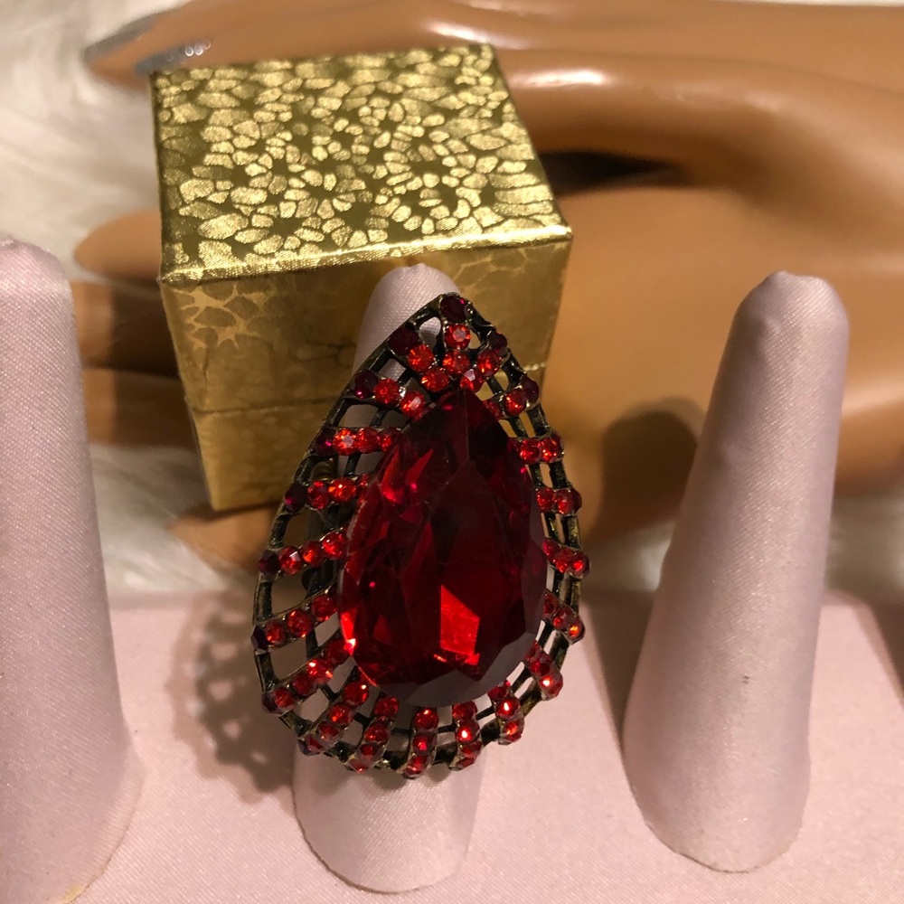 Beautiful Big Bling Red Stretch Fun Ring!!!!